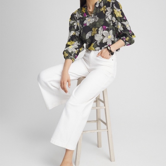 NWT Chico’s Botanical Zebra Multi Color Ruffle Sleeve Blouse 2.5 - Picture 3 of 12